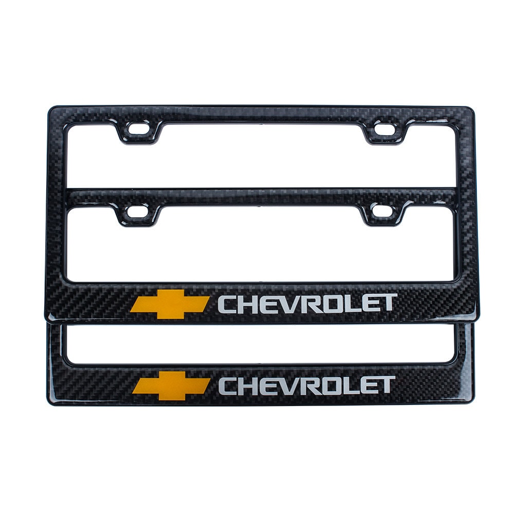 Brand New Universal 100% Real Carbon Fiber Chevrolet License Plate Frame - 2PCS