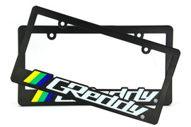 Brand New Universal 2PCS GREDDY ABS Plastic Black License Plate Frame Cover