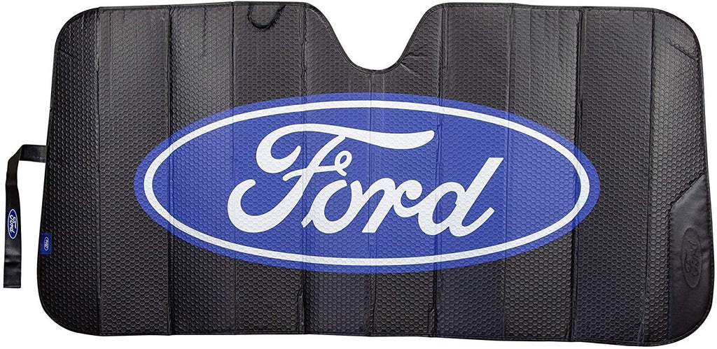 BRAND New Ford Plasticolor 003858R01 Black Matte Finish Sunshade Car Truck or SUV Front Ford Logo Windshield
