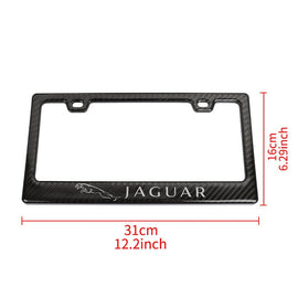 Brand New Universal 100% Real Carbon Fiber Jaguar License Plate Frame - 1PCS