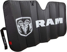 Load image into Gallery viewer, BRAND New Dodge Ram Plasticolor 003860R01 Logo Black Matte Sunshade Finish Car Truck or SUV Front Windshield Compatible with Dodge Ram