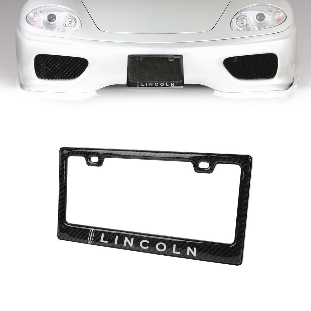 Brand New Universal 100% Real Carbon Fiber Lincoln License Plate Frame - 1PCS