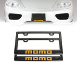 Brand New Universal 100% Real Carbon Fiber Momo License Plate Frame - 2PCS