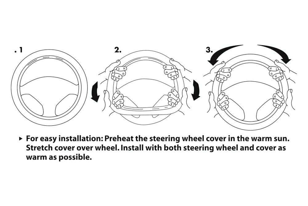 BRAND New Universal Official Licensed Ford Deluxe Leather Steering Wheel Cover – Car Truck SUV & Van, Universal Size Fit 14.5"-15.5"