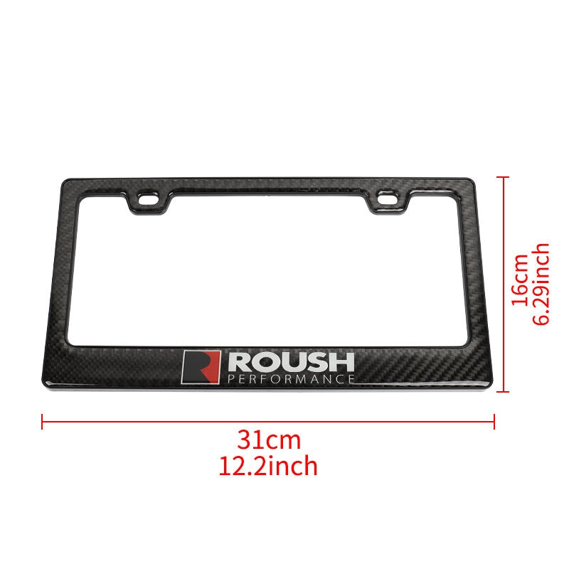 Brand New 2PCS Universal 100% Real Carbon Fiber Roush Performance License Plate Frame