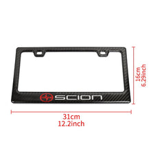 Load image into Gallery viewer, Brand New Universal 100% Real Carbon Fiber Scion License Plate Frame - 1PCS