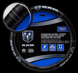 BRAND New Universal Official Licensed Ram Deluxe Leather Steering Wheel Cover – Car Truck SUV & Van, Universal Size Fit 14.5