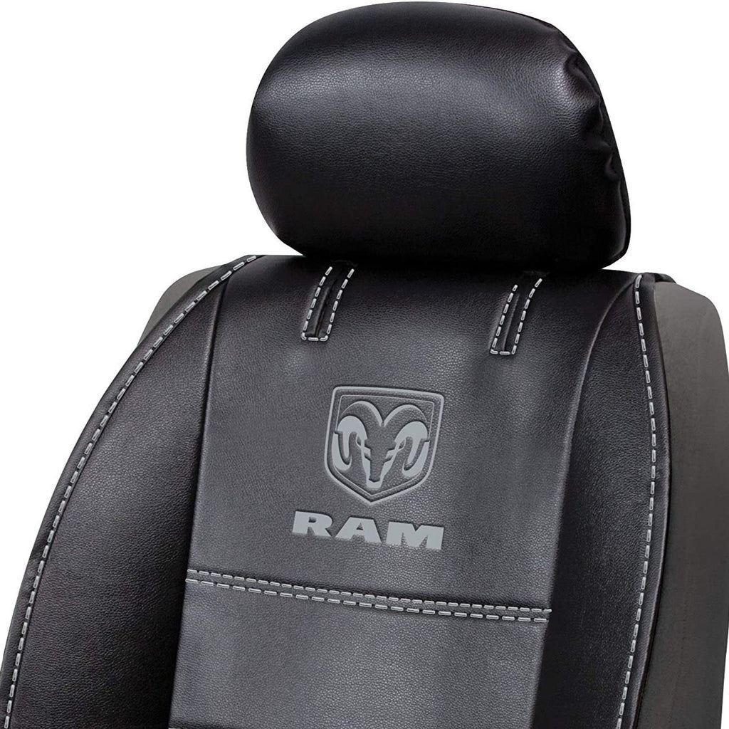 BRAND NEW Universal Ram Elite Synthetic Leather Car Truck Suv 2 Front Sideless Seat Covers Set + Headrest Cover Also