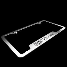 Brand New 2PCS Cadillac Chrome Stainless Steel License Plate Frame Officially Licensed