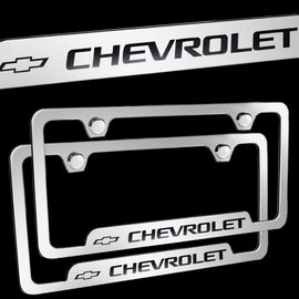 Brand New 2PCS Chevrolet Chrome Stainless Steel License Plate Frame Officially Licensed