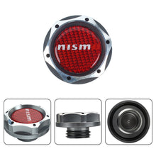 Load image into Gallery viewer, Brand New Jdm Gunmetal Engine Oil Cap With Real Carbon Fiber Nismo Sticker Emblem For Nissan