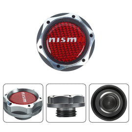 Brand New Jdm Gunmetal Engine Oil Cap With Real Carbon Fiber Nismo Sticker Emblem For Nissan