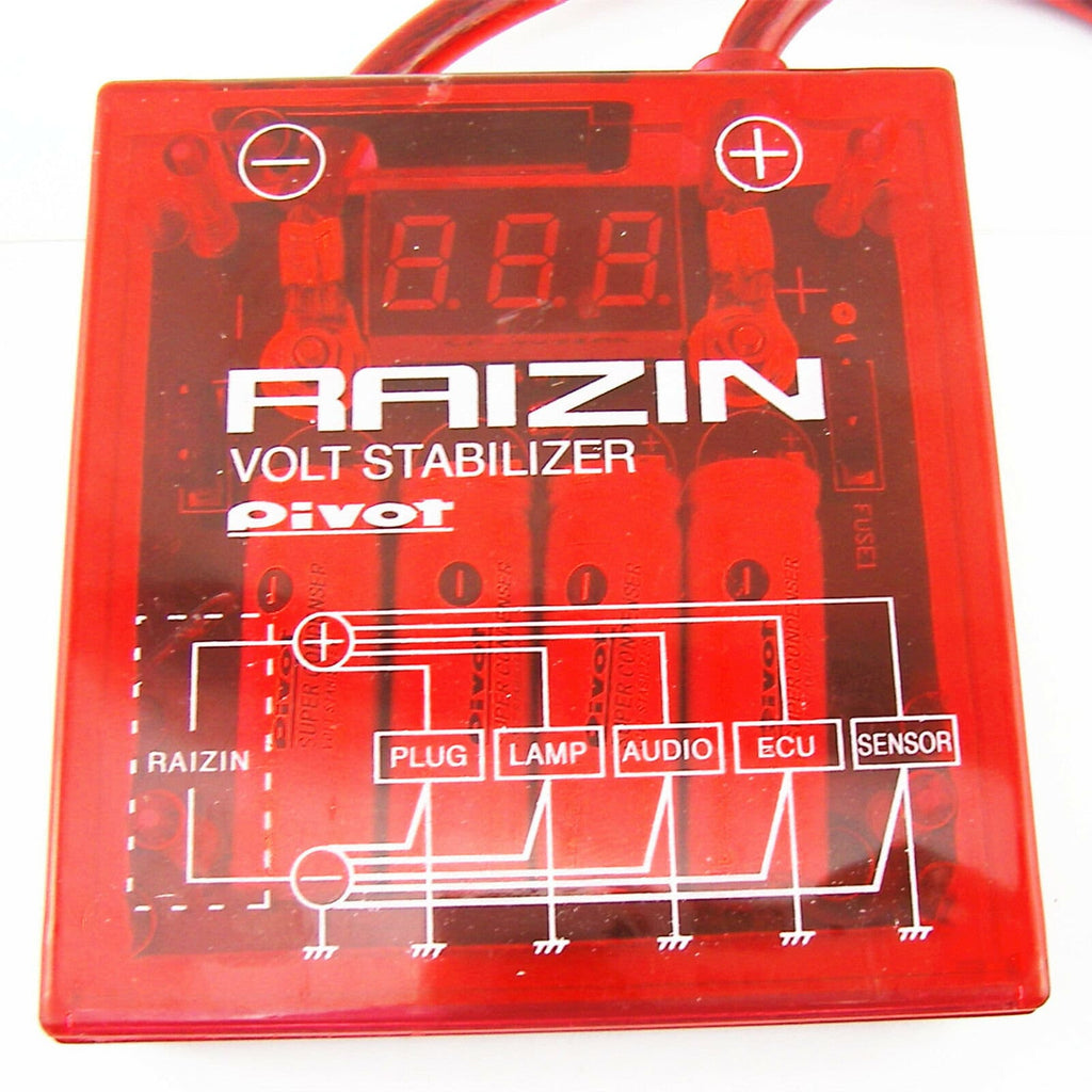 Brand New RAIZIN Red Fuel Saver JDM Universal Voltage Stabilizer Connects to Battery