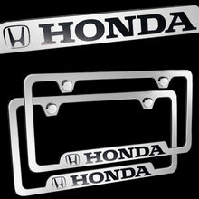 Load image into Gallery viewer, Brand New 2PCS Honda Chrome Stainless Steel License Plate Frame Officially Licensed