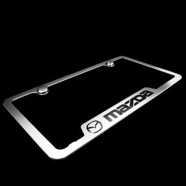Brand New 2PCS Mazda Chrome Stainless Steel License Plate Frame Officially Licensed