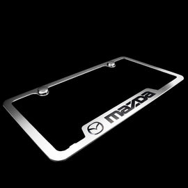 Brand New 1PCS Mazda Chrome Stainless Steel License Plate Frame Officially Licensed