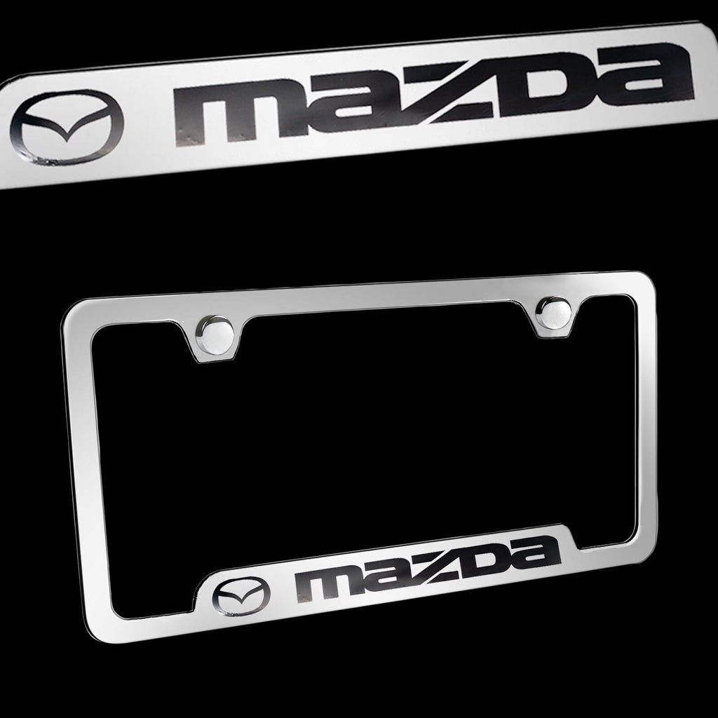 Brand New 1PCS Mazda Chrome Stainless Steel License Plate Frame Officially Licensed