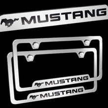 Load image into Gallery viewer, Brand New 2PCS Mustang Chrome Stainless Steel License Plate Frame Officially Licensed