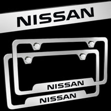 Load image into Gallery viewer, Brand New 2PCS Nissan Chrome Stainless Steel License Plate Frame Officially Licensed