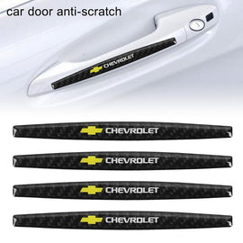 Brand New 4PCS Chevrolet Real Carbon Fiber Anti Scratch Badge Car Door Handle Cover Trim