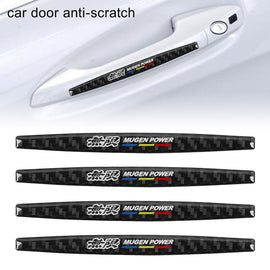 Brand New 4PCS Mugen Power Real Carbon Fiber Anti Scratch Badge Car Door Handle Cover Trim
