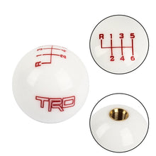 Load image into Gallery viewer, Brand New TRD White ball Round Shift knob 6 Speed For TOYOTA with M12 x 1.25 Adapter