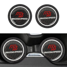 Load image into Gallery viewer, Brand New 2PCS MAZDASPEED Real Carbon Fiber Car Cup Holder Pad Water Cup Slot Non-Slip Mat Universal