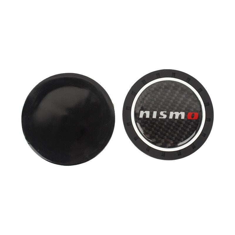 Brand New 2PCS Nismo Real Carbon Fiber Car Cup Holder Pad Water Cup Slot Non-Slip Mat Universal
