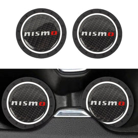 Brand New 2PCS Nismo Real Carbon Fiber Car Cup Holder Pad Water Cup Slot Non-Slip Mat Universal