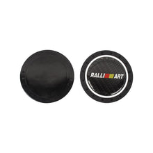 Load image into Gallery viewer, Brand New 2PCS Ralliart Real Carbon Fiber Car Cup Holder Pad Water Cup Slot Non-Slip Mat Universal