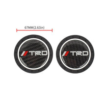 Load image into Gallery viewer, Brand New 2PCS TRD Real Carbon Fiber Car Cup Holder Pad Water Cup Slot Non-Slip Mat Universal