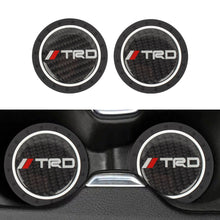Load image into Gallery viewer, Brand New 2PCS TRD Real Carbon Fiber Car Cup Holder Pad Water Cup Slot Non-Slip Mat Universal