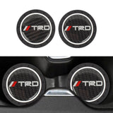 Brand New 2PCS TRD Real Carbon Fiber Car Cup Holder Pad Water Cup Slot Non-Slip Mat Universal