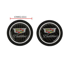 Load image into Gallery viewer, Brand New 2PCS Cadillac Real Carbon Fiber Car Cup Holder Pad Water Cup Slot Non-Slip Mat Universal