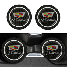 Load image into Gallery viewer, Brand New 2PCS Cadillac Real Carbon Fiber Car Cup Holder Pad Water Cup Slot Non-Slip Mat Universal