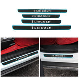 Brand New 4PCS Universal Lincoln Blue Rubber Car Door Scuff Sill Cover Panel Step Protector