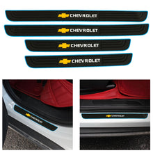 Load image into Gallery viewer, Brand New 4PCS Universal Chevrolet Blue Rubber Car Door Scuff Sill Cover Panel Step Protector