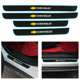 Brand New 4PCS Universal Chevrolet Blue Rubber Car Door Scuff Sill Cover Panel Step Protector
