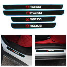 Brand New 4PCS Universal Mazda Blue Rubber Car Door Scuff Sill Cover Panel Step Protector