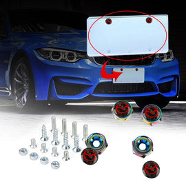 Brand New 4PCS Mazda Racing Car License Plate Carbon Screw Bolt Cap Cover Screw Bolt