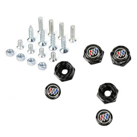 Brand New 4PCS Buick Racing Car License Plate Carbon Fiber Screw Bolt Cap Cover Screw Bolt