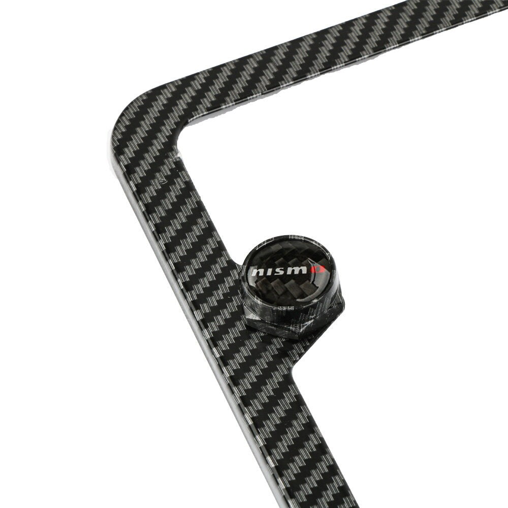 Brand New 4PCS Nismo Racing Car License Plate Carbon Fiber Screw Bolt Cap Cover Screw Bolt