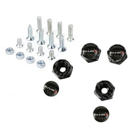 Brand New 4PCS Nismo Racing Car License Plate Carbon Fiber Screw Bolt Cap Cover Screw Bolt