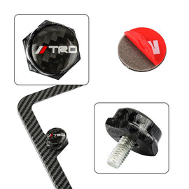 Brand New 4PCS TRD Racing Car License Plate Carbon Fiber Screw Bolt Cap Cover Screw Bolt