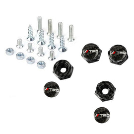 Brand New 4PCS TRD Racing Car License Plate Carbon Fiber Screw Bolt Cap Cover Screw Bolt