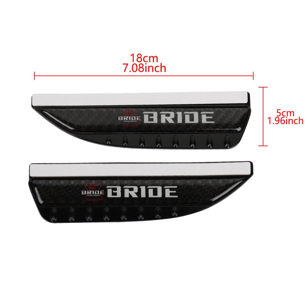 Brand New 2PCS Universal Bride Carbon Fiber Rear View Side Mirror Visor Shade Rain Shield Water Guard