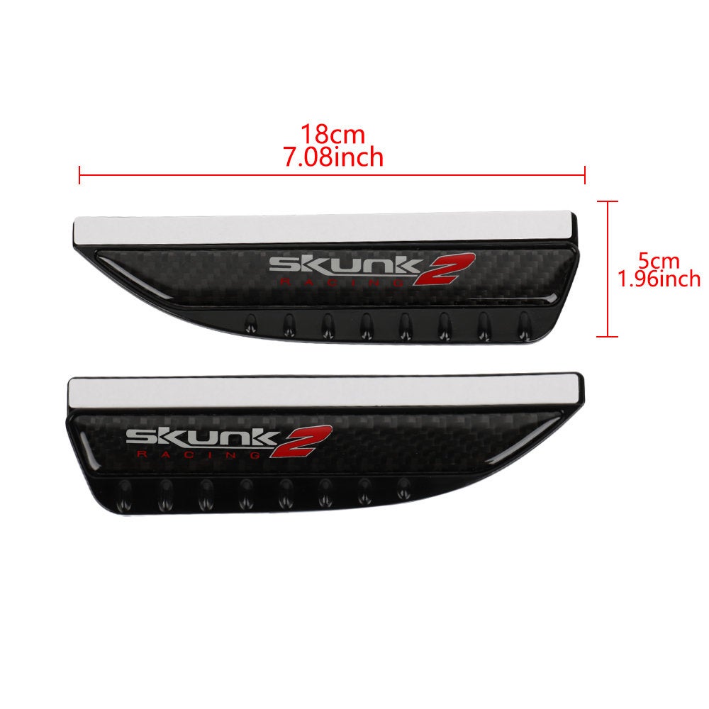 Brand New 2PCS Universal Skunk2 Carbon Fiber Rear View Side Mirror Visor Shade Rain Shield Water Guard