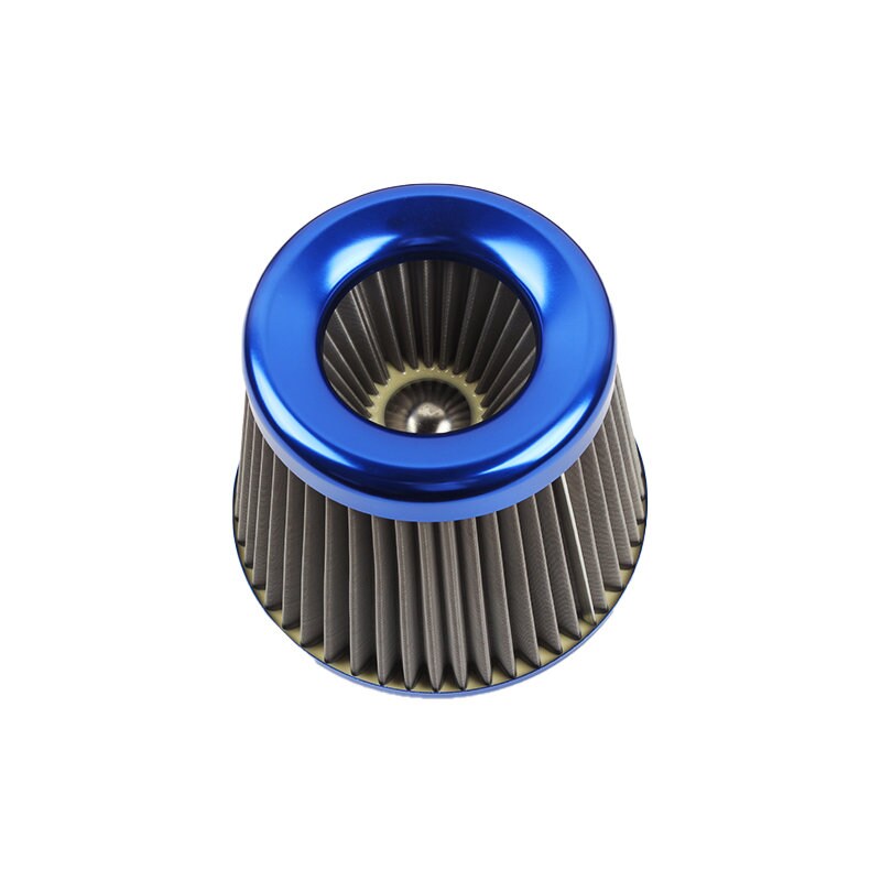 Brand New Universal JDM BLUE 3" 76mm Power Intake High Flow Cold Air Intake Filter Cleaner