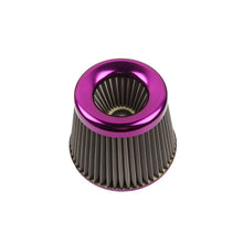 Load image into Gallery viewer, Brand New Universal JDM PURPLE 3&quot; 76mm Power Intake High Flow Cold Air Intake Filter Cleaner