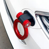 Brand New JDM Universal Front / Rear Cool Red Track Racing Style ABS Tow Hook Ring Sticker For All Car Model